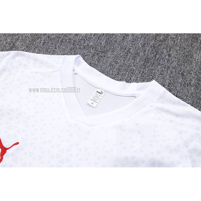 Tuta da Track del Milan Manga Corta 2023-2024 Blanco - Pantalon Corto